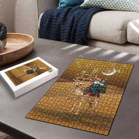 Morocco Christmas in Sahara Puzzle Black Santa Riding Camel - Wonder Print Shop