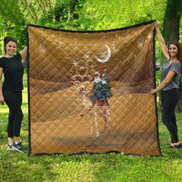 Morocco Christmas in Sahara Quilt Black Santa Riding Camel - Wonder Print Shop