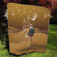 Morocco Christmas in Sahara Quilt Black Santa Riding Camel - Wonder Print Shop
