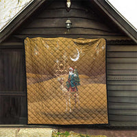 Morocco Christmas in Sahara Quilt Black Santa Riding Camel - Wonder Print Shop