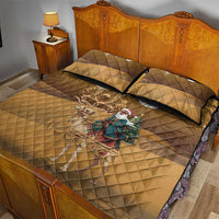Morocco Christmas in Sahara Quilt Bed Set Black Santa Riding Camel - Wonder Print Shop