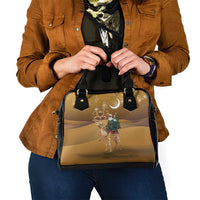 Morocco Christmas in Sahara Shoulder Handbag Black Santa Riding Camel - Wonder Print Shop