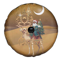 Morocco Christmas in Sahara Spare Tire Cover Black Santa Riding Camel - Wonder Print Shop