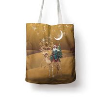 Morocco Christmas in Sahara Tote Bag Black Santa Riding Camel - Wonder Print Shop