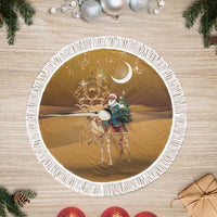 Morocco Christmas in Sahara Tree Skirt Black Santa Riding Camel - Wonder Print Shop