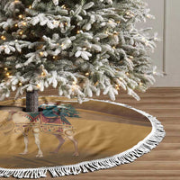 Morocco Christmas in Sahara Tree Skirt Black Santa Riding Camel - Wonder Print Shop
