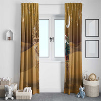 Morocco Christmas in Sahara Window Curtain Black Santa Riding Camel - Wonder Print Shop