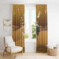 Morocco Christmas in Sahara Window Curtain Black Santa Riding Camel - Wonder Print Shop