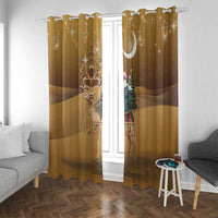 Morocco Christmas in Sahara Window Curtain Black Santa Riding Camel - Wonder Print Shop