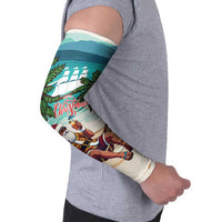 Liberia Christmas Arm Sleeves Santa Chill on Tropical Beach - Wonder Print Shop
