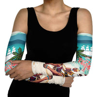 Liberia Christmas Arm Sleeves Santa Chill on Tropical Beach - Wonder Print Shop
