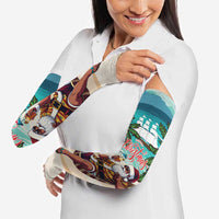 Liberia Christmas Arm Sleeves Santa Chill on Tropical Beach - Wonder Print Shop