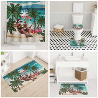 Liberia Christmas Bathroom Set Santa Chill on Tropical Beach - Wonder Print Shop