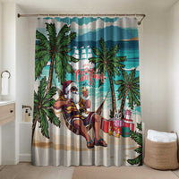 Liberia Christmas Bathroom Set Santa Chill on Tropical Beach - Wonder Print Shop