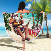 Liberia Christmas Beach Blanket Santa Chill on Tropical Beach - Wonder Print Shop
