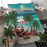Liberia Christmas Bedding Set Santa Chill on Tropical Beach - Wonder Print Shop