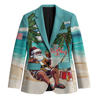 Liberia Christmas Blazer Santa Chill on Tropical Beach - Wonder Print Shop