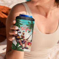 Liberia Christmas 4 in 1 Can Cooler Tumbler Santa Chill on Tropical Beach - Wonder Print Shop