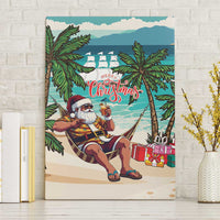 Liberia Christmas Canvas Wall Art Santa Chill on Tropical Beach - Wonder Print Shop