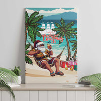 Liberia Christmas Canvas Wall Art Santa Chill on Tropical Beach - Wonder Print Shop