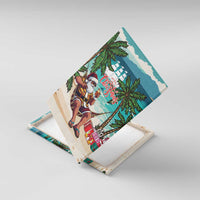Liberia Christmas Canvas Wall Art Santa Chill on Tropical Beach - Wonder Print Shop
