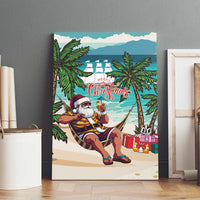 Liberia Christmas Canvas Wall Art Santa Chill on Tropical Beach - Wonder Print Shop