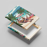 Liberia Christmas Canvas Wall Art Santa Chill on Tropical Beach - Wonder Print Shop