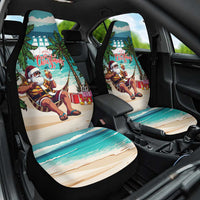 Liberia Christmas Car Seat Cover Santa Chill on Tropical Beach - Wonder Print Shop