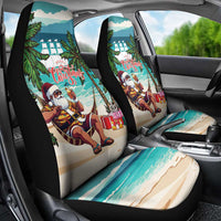 Liberia Christmas Car Seat Cover Santa Chill on Tropical Beach - Wonder Print Shop