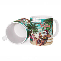 Liberia Christmas Ceramic Mug Santa Chill on Tropical Beach - Wonder Print Shop