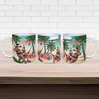 Liberia Christmas Ceramic Mug Santa Chill on Tropical Beach - Wonder Print Shop