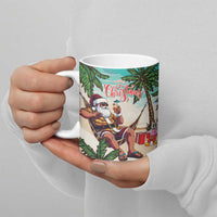 Liberia Christmas Ceramic Mug Santa Chill on Tropical Beach - Wonder Print Shop