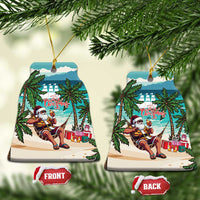 Liberia Christmas Ceramic Ornament Santa Chill on Tropical Beach - Wonder Print Shop