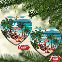 Liberia Christmas Ceramic Ornament Santa Chill on Tropical Beach - Wonder Print Shop