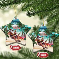 Liberia Christmas Ceramic Ornament Santa Chill on Tropical Beach - Wonder Print Shop