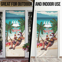 Liberia Christmas Door Cover Santa Chill on Tropical Beach - Wonder Print Shop