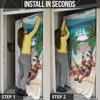 Liberia Christmas Door Cover Santa Chill on Tropical Beach - Wonder Print Shop