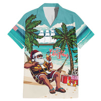 Liberia Christmas Family Matching Mermaid Dress and Hawaiian Shirt Santa Chill on Tropical Beach - Wonder Print Shop