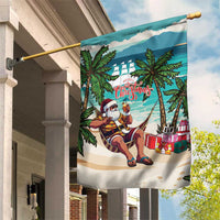 Liberia Christmas Garden Flag Santa Chill on Tropical Beach - Wonder Print Shop