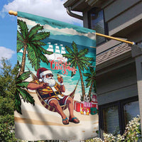 Liberia Christmas Garden Flag Santa Chill on Tropical Beach - Wonder Print Shop