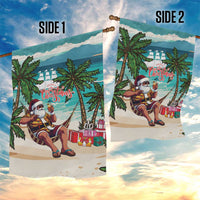 Liberia Christmas Garden Flag Santa Chill on Tropical Beach - Wonder Print Shop
