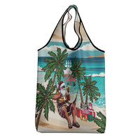 Liberia Christmas Grocery Bag Santa Chill on Tropical Beach - Wonder Print Shop