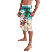 Liberia Christmas Lavalava Santa Chill on Tropical Beach - Wonder Print Shop
