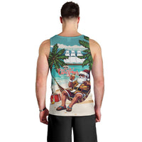 Liberia Christmas Men Tank Top Santa Chill on Tropical Beach - Wonder Print Shop