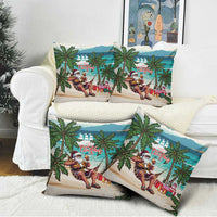 Liberia Christmas Pillow Cover Santa Chill on Tropical Beach - Wonder Print Shop