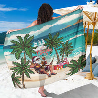 Liberia Christmas Sarong Santa Chill on Tropical Beach - Wonder Print Shop