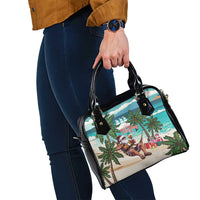 Liberia Christmas Shoulder Handbag Santa Chill on Tropical Beach - Wonder Print Shop