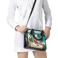 Liberia Christmas Shoulder Handbag Santa Chill on Tropical Beach - Wonder Print Shop