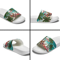 Liberia Christmas Slide Sandals Santa Chill on Tropical Beach - Wonder Print Shop