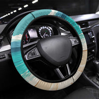 Liberia Christmas Steering Wheel Cover Santa Chill on Tropical Beach - Wonder Print Shop
